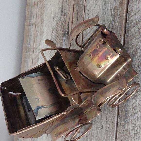 VINTAGE Copper Antique Car Music Box - Plays Happy Days - Picture 9 of 10